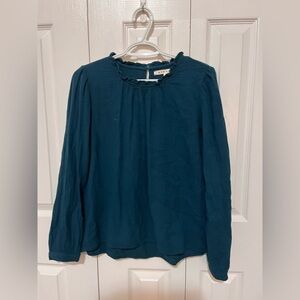 Xirena Gauze Puff Sleeve Blouse Turquoise Small